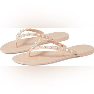 Stuart WeitzmanGoldie Pearly Jelly Flip Flops Sz 6
